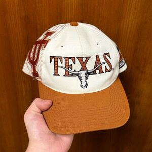 RARE Vintage 90s Sports Specialties Texas Longhorns White Dome Laser Snapback